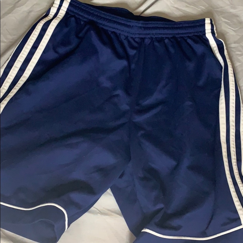 Navy blue adidas shorts